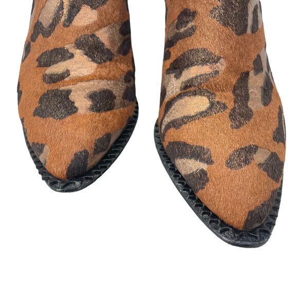 Kat Maconie Metallic Animal Print Heeled Ankle Boot Sz 7 Western Leather Party - Picture 4 of 9